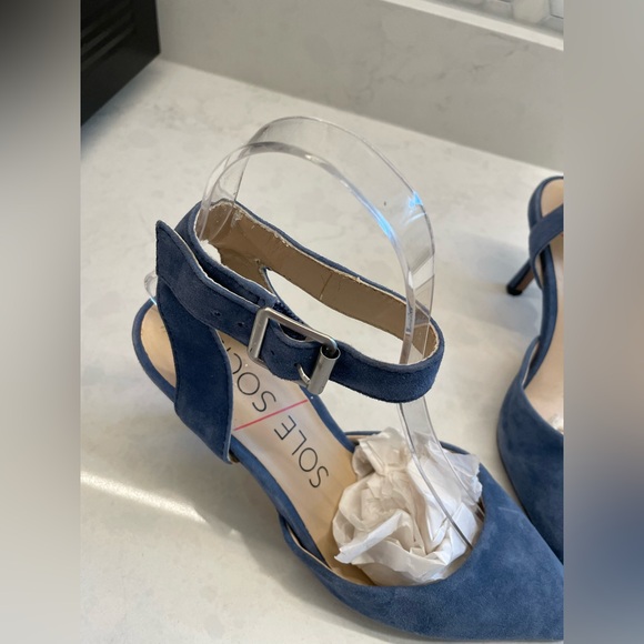 Blue Sole‎ Society Suede Leather Ankle Strap 2.5 in. Pumps  Women Size 6.5. - Picture 4 of 11